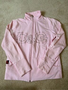 D&G Pastel Pink Branded Sweatshirt with Red Ampersand Tag